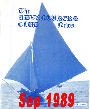 September 1989 Adventurers Club News Cover